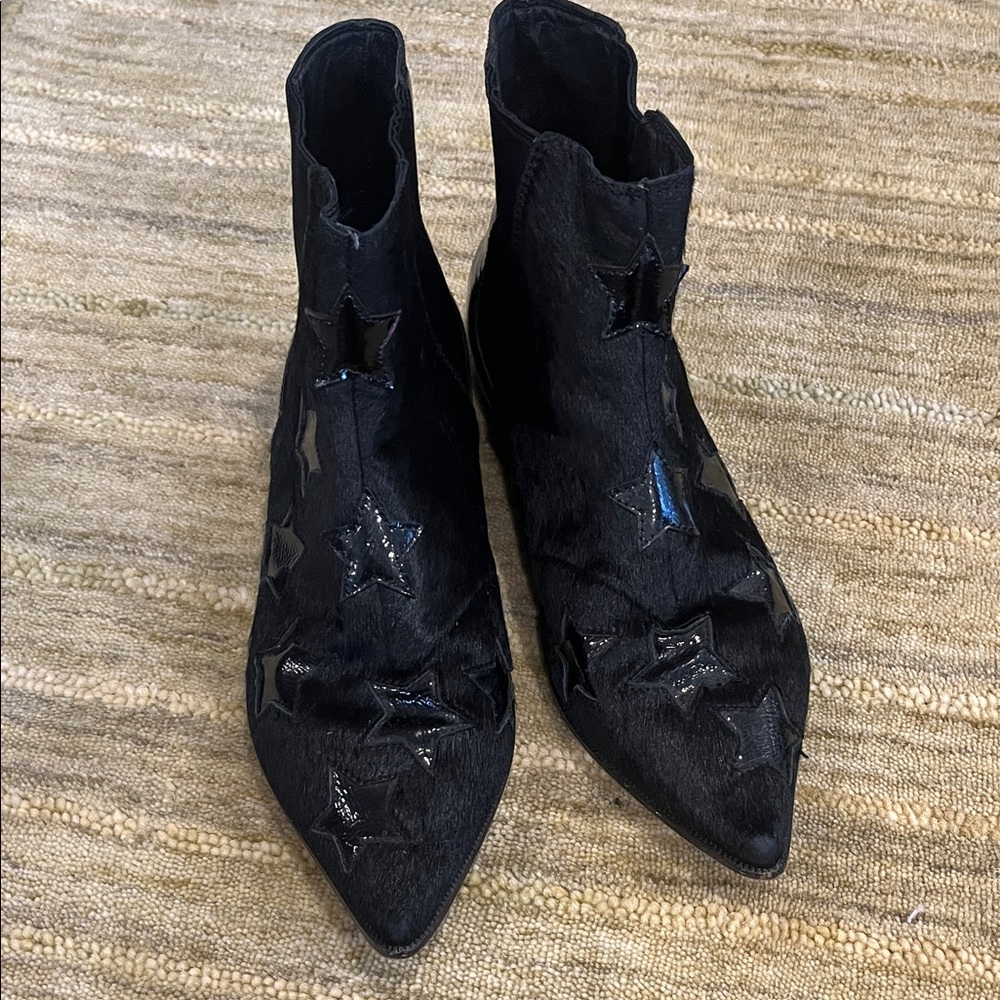 Ash Black Star-Embellished Ankle Boots